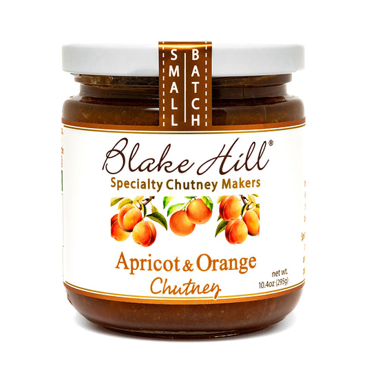 Jar of Blake Hill Apricot & Orange Chutney on a white background