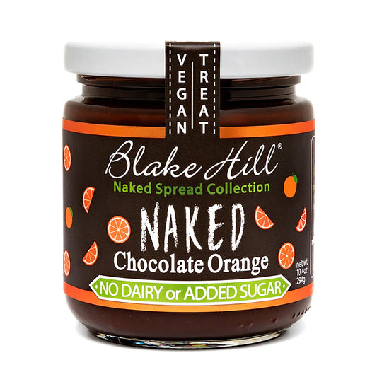 Jar of Blake Hill Naked Chocolate Orange spread on a white background