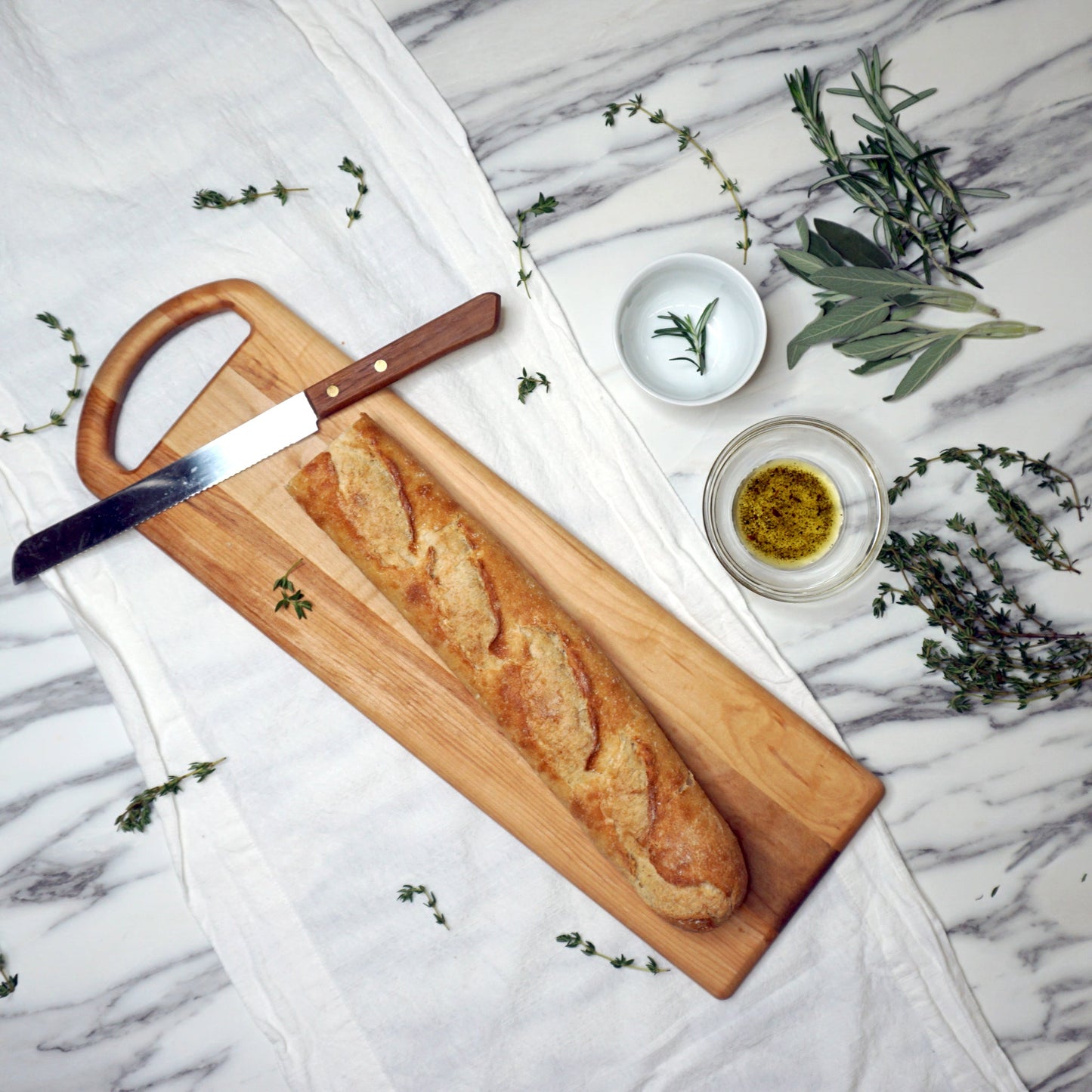 Maple Serving Board with Oval Handle-20" x 6"