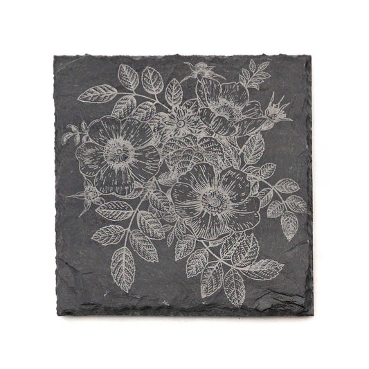 Slate Coasters-Wild Roses- Set of 4