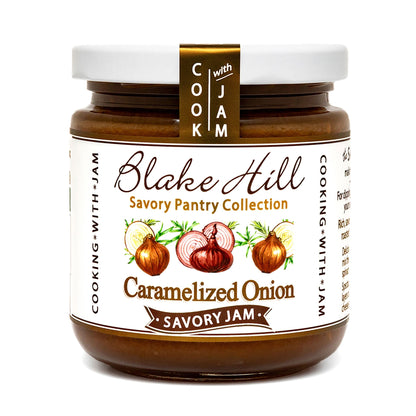 A jar of Blake Hill Preserves Caramelized Onion Savory Jam.